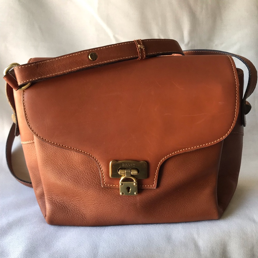 Authentic Bally Leather Shoulder Bag